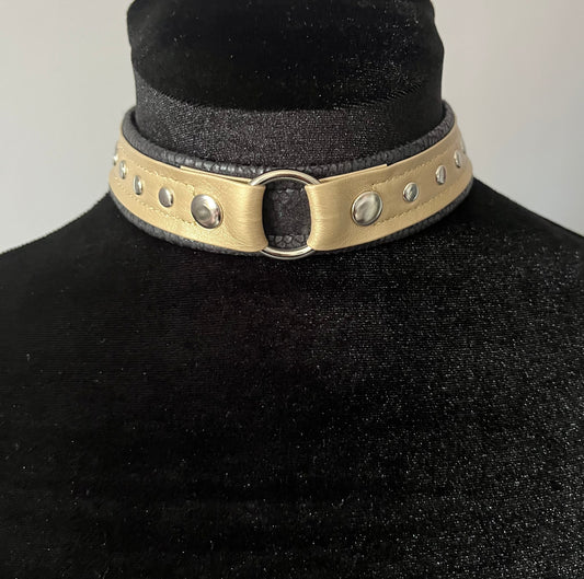 Gold on Black Choker