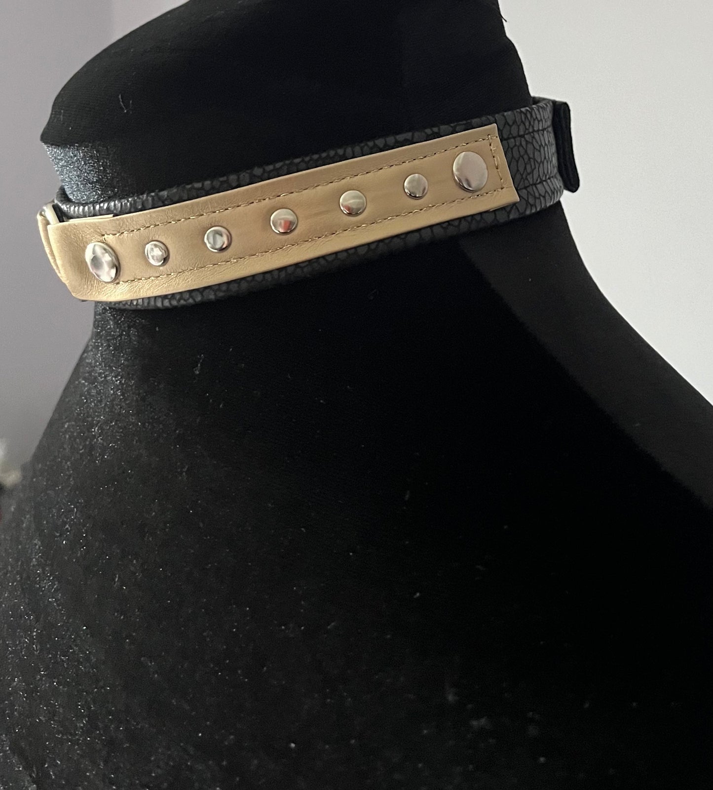 Gold on Black Choker