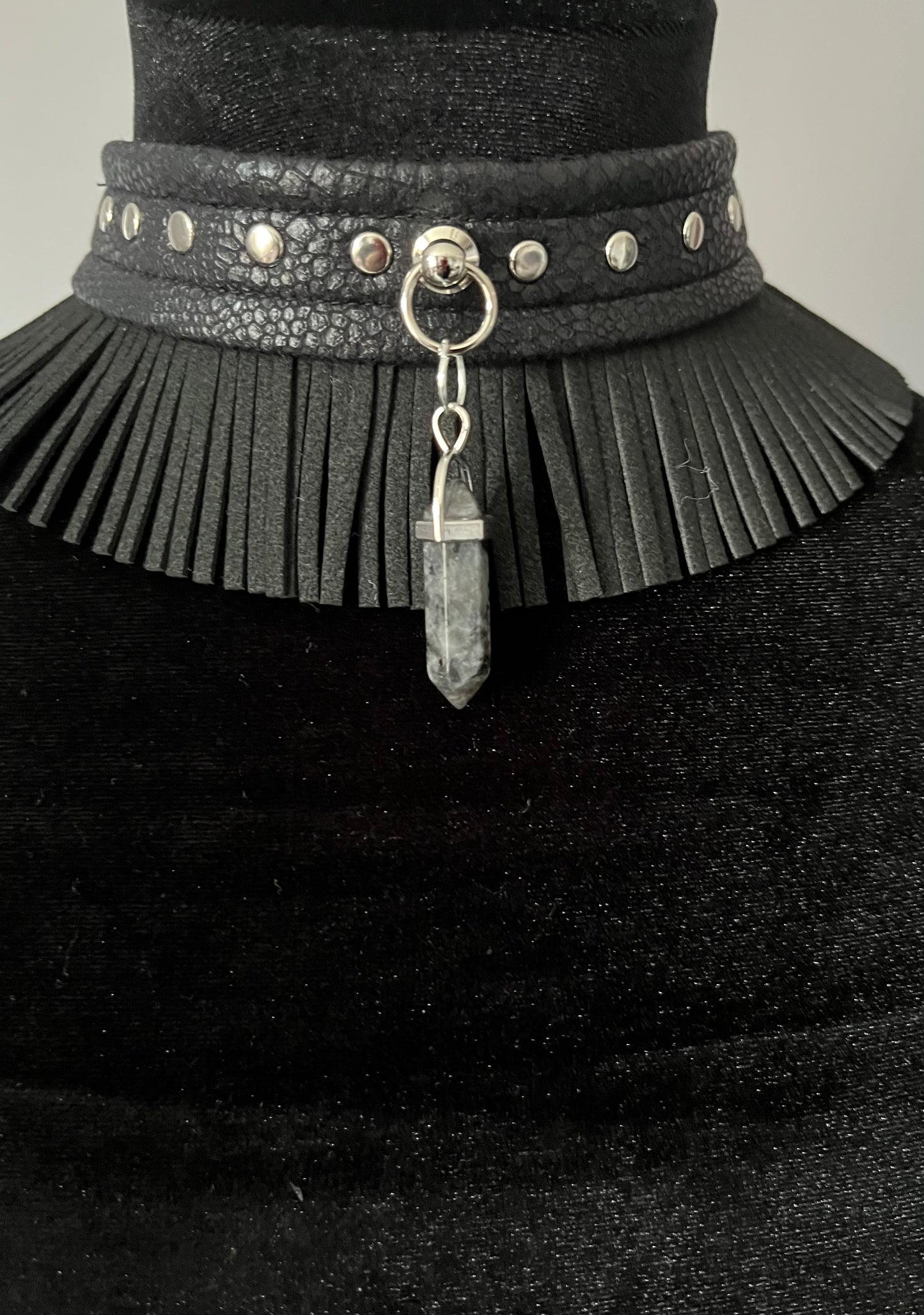 Black Fringed Choker