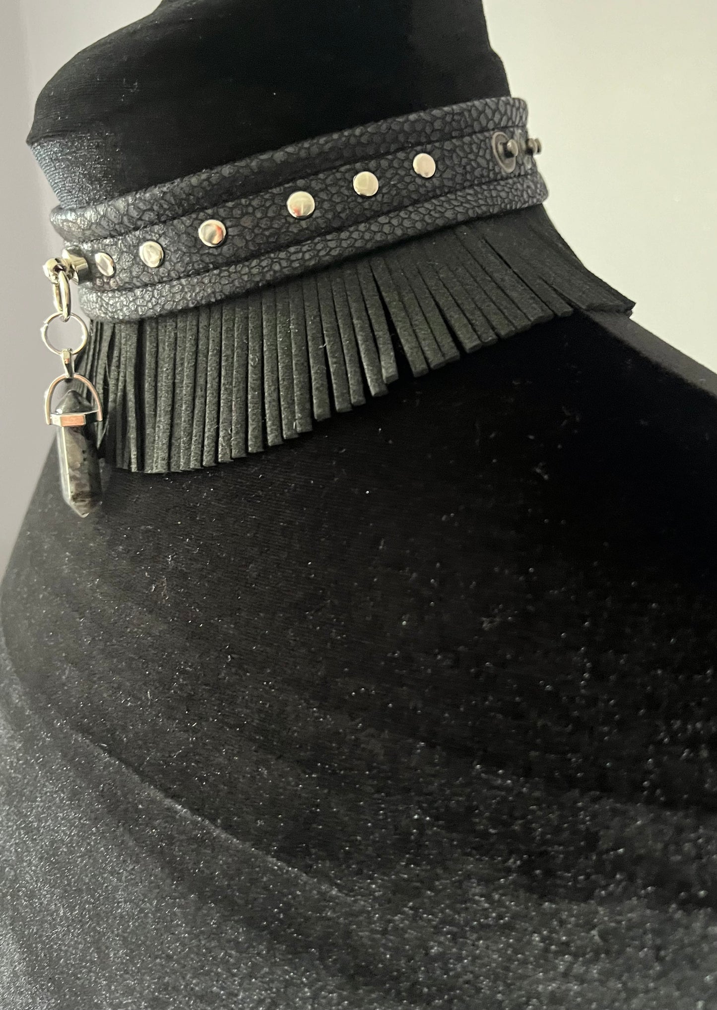 Black Fringed Choker