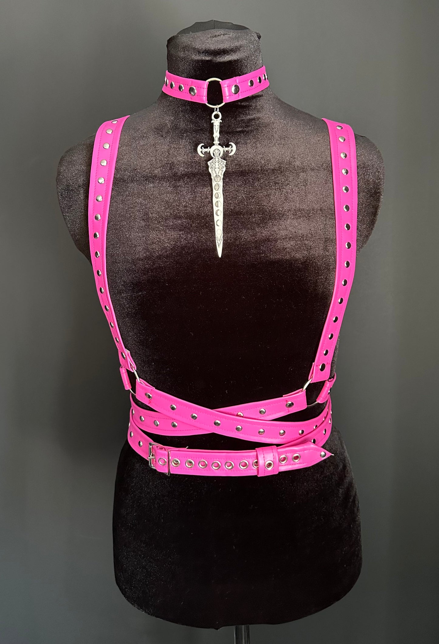 Pink Studded Sword Choker